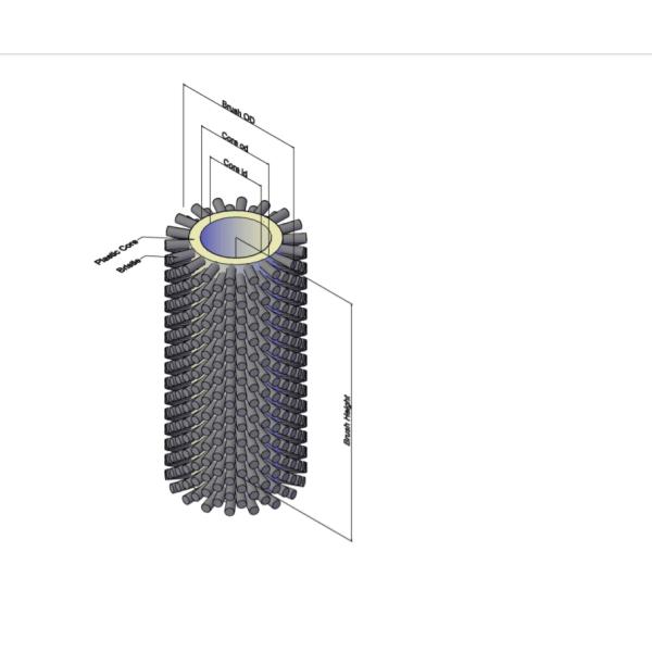Tufted Bristle Custom Industrial Brushes Cylindrical Fruit Polishing Cleaning Brush Roller
