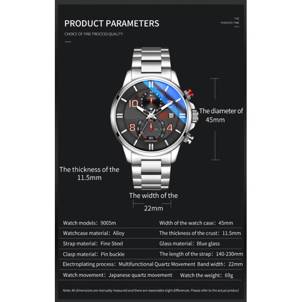 non mechanical Quartz Battery Wristwatches 69g ODM Acceptable