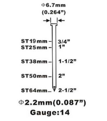 Semi-automatic St64 14gauge Concrete Steel Air Nail Gun for Heavy Duty Applications