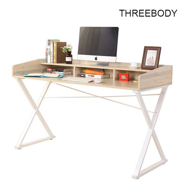 White Classical Modern Office Table Home Office Furniture  55L * 23.6W * 33.1H Inch