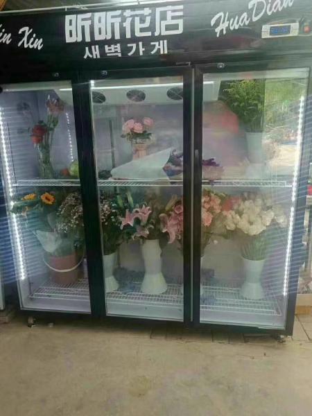 Three Doors Floral Display Cooler Air Cooling 2 To 8 Degree
