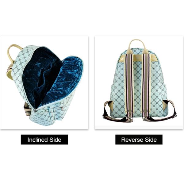 PU Leather Awesome Womens Backpack Bags Light Blue Colored For Travelling