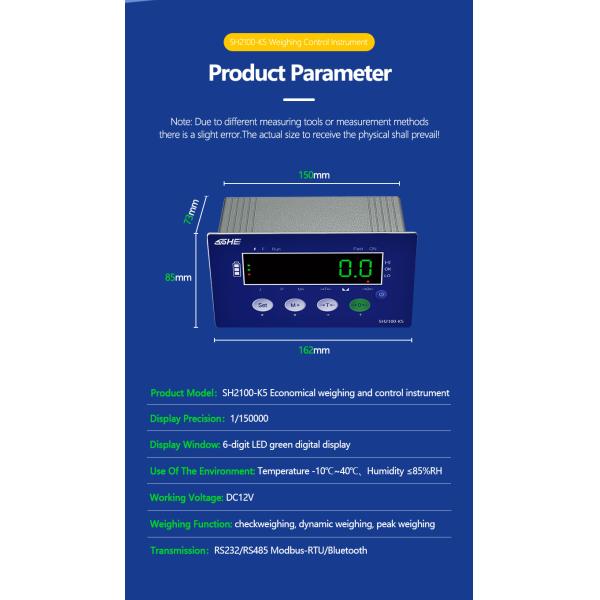 SOHE K5 Controlled Weighing and Data Transmission via 232/485 with Customized Support
