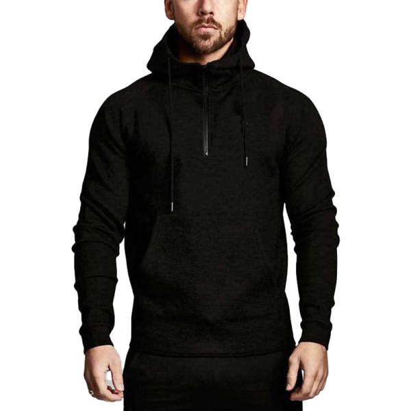 Wholesale Cotton Spandex Long Sleeve Workout Pullover Hoodie Sweatshirts for Men