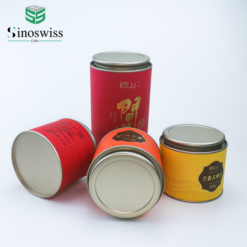 Luxury Design Tea Paper Cans Cylinder Composite Paper Can Packaging Customized Size