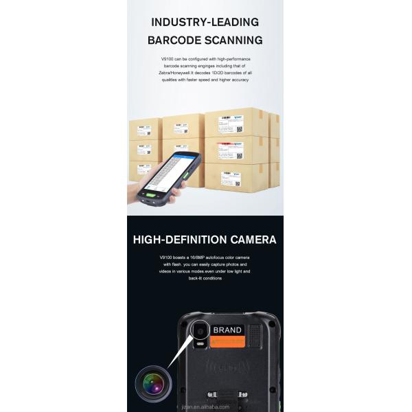 2.0GHz Octa-core Portable Rugged Android 9.0 4G Barcode Scanner PDA UHF IF HF NFC