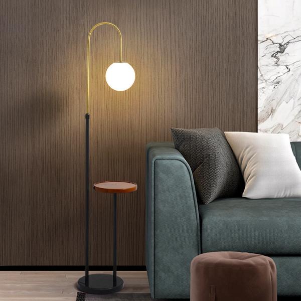 wireless charging marble wooden matel coffee table floor lamp bedside standing lighting glass shade USB bedside floor li
