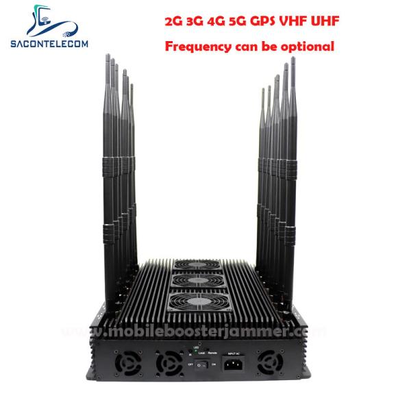 Adjustable 110W 16 Antennas GPS Lojack Signal Jammer for Indoor Desktop Use