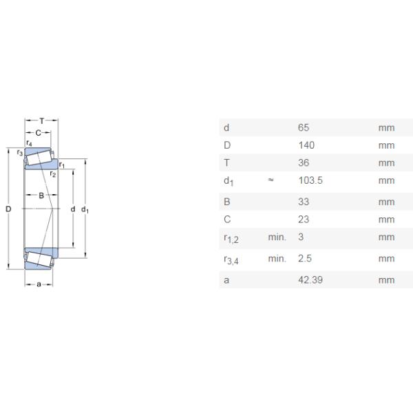 31313 OEM Service 27313 E Heavy Duty Bearings , High Speed Roller Bearings 65*140*36mm