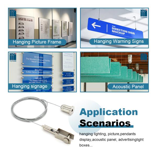 Customized Steel Cable Suspension Kit Sign Corrosion Proof For Acoustic Panel