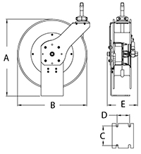 Carrete retractable de acero inoxidable de la manguera S304