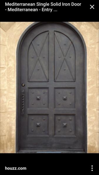 Eyebrow Arch Top Security Door Wrought Iron Exterior Door