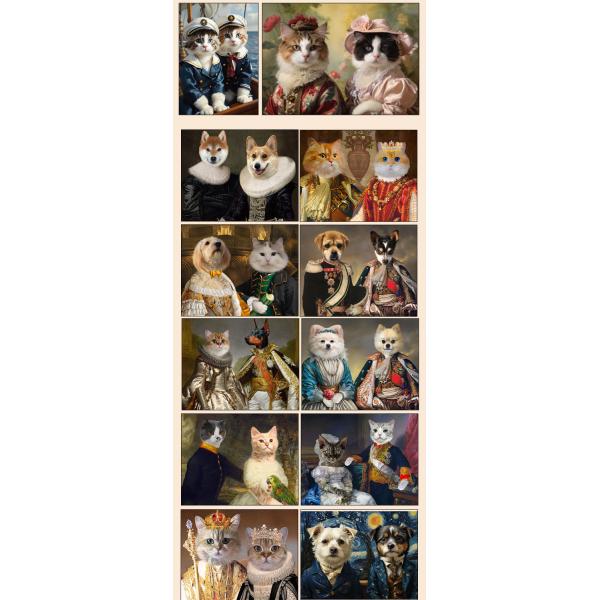 Pet Portrait Aluminum Alloy Photo Frame Customized Keepsake Souvenir for Dogs and Cats