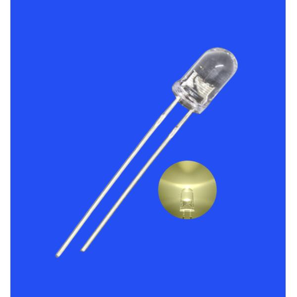 Flashing LED 5mm 3.0Hz 1/6 Duty Cycle Warm White Color 3500K 2000mcd Round Clear