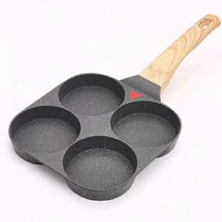 Non-stick Fried Egg Pot Flat-bottomed Frying Pan Kitchen Cooking Pot Omelette Pan 3-hole Medical Stone Frying Pan