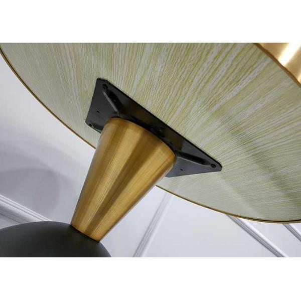 Rock Slab Inlaid Black Powder Coated Metal Frame Coffee Table Modern