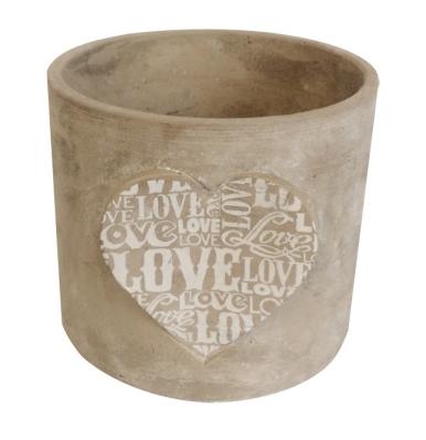 Lovely Small Simple Round Outdoor Garden Planter In Cement Material