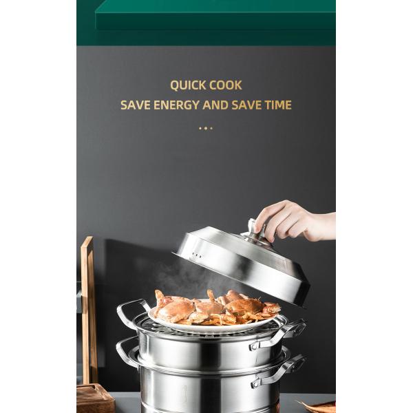 Wholesale TOP Seller 30cm Multipurpose Stock Pot Cookware 18/8 Stainless Steel Steam Cooking Pot With Visual Lid