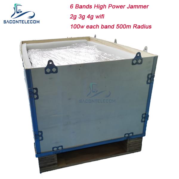 600W Waterproof Outdoor Bomb Jammer with 600m Radius for 5G 5.2G 5.8G Signal Blocking