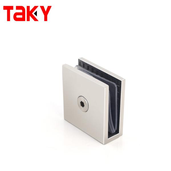 Bracket Glass to Wall Mechanical Fixing 0 Degree Singe Hole Square Glass Door Clamp
