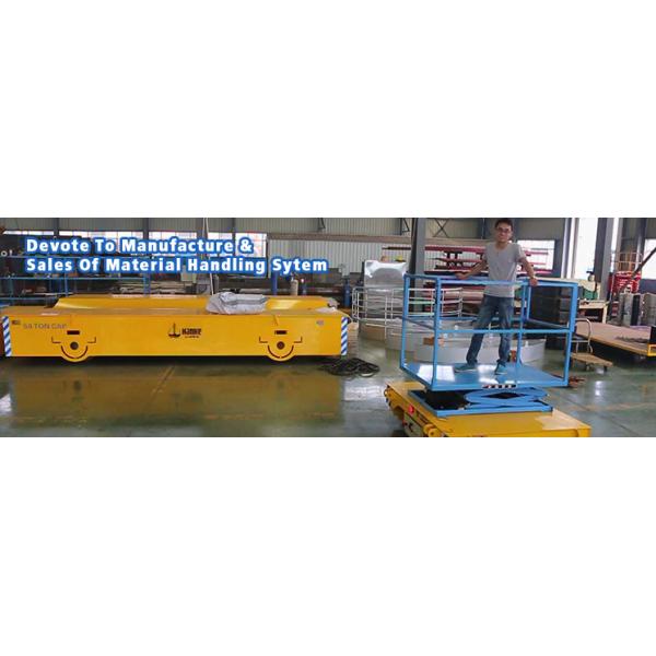 el carril dirigió el remolque resistente de la planta con scissor el carro de elevación hidráulico de la transferencia del carril