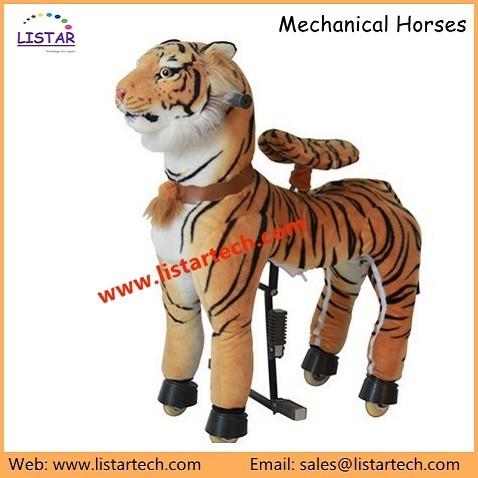 Kids Ride on Rocking Horses, Exercise Toys Kids playing Ride on Pony in Amusement park