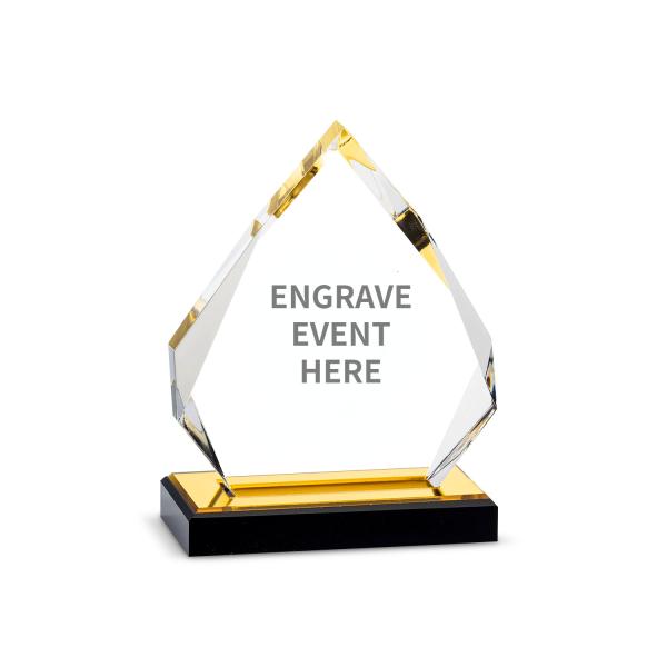 6'' Clear Diamond Acrylic Reconocimiento Premios Trofeo Placa de grabado personalizado