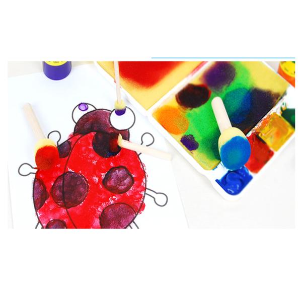 Kids DIY Hobby Acrylic Watercolor Painting Art Craft Plastic Handle Foam Paint Roller mini Sponge stamp roller brush