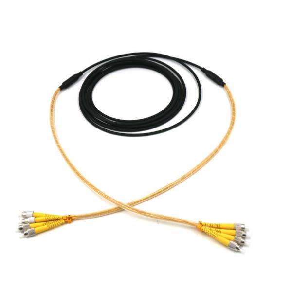 PE Jacketed Outdoor Pre Terminated Cable 4 Core FC/UPC-FC/UPC With 3.0mm Break Out Legs