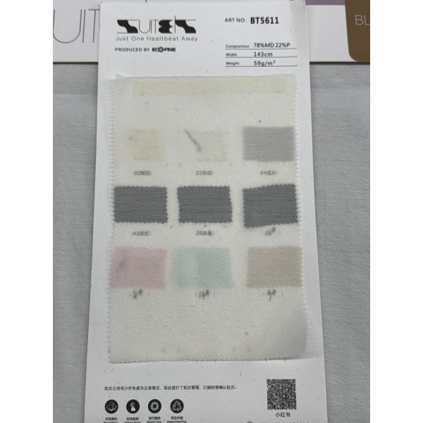 78% Modal 22% Polyester Spring/Summer New Product 59g/m ² 143cm Misty Modal Blended Fabric