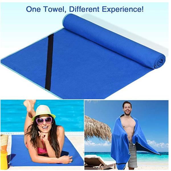 High Quality Quick-dry Suede Microfiber Sports Towel with Elastic Band