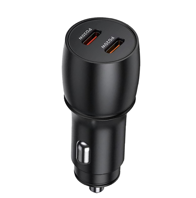 ETEK 40W Dual USB-C Car Charger,PD 20W+20W, 12-24V Input, Aluminum Alloy, for modern vehicles and fast charging needs