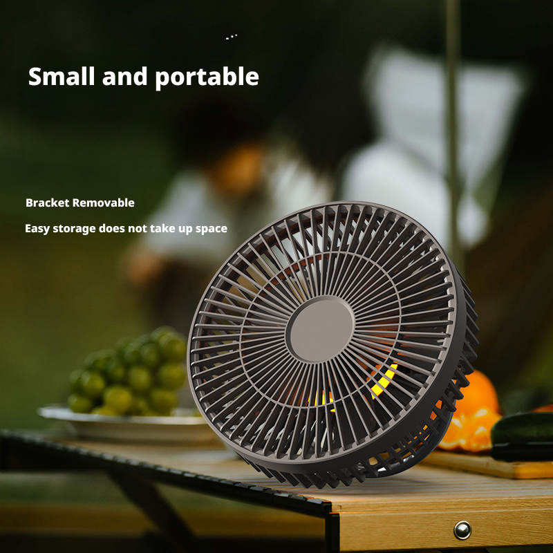 Outdoor Rechargeable Camping Fan Desk Ceiling Fan 2 In 1 Cooling And Power Bank