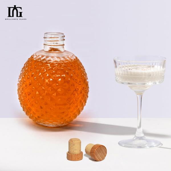 700ml Bulk Wine Alcohol Glass Bottle for Liquor Whiskey Vodka Cap Type Cork Screw Both