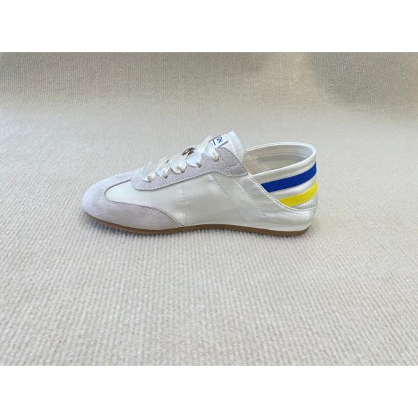 Women flat satin sneakers with lace-up and breathable with lace shoelace in summer