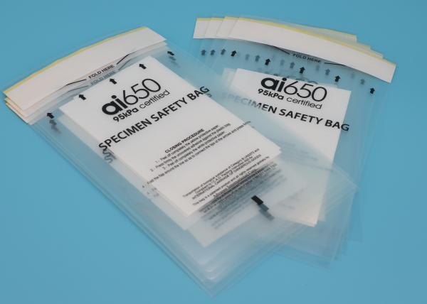 Customizable 95kPa Specimen Transport Bags / Biological Hazard Bag IATA Approved