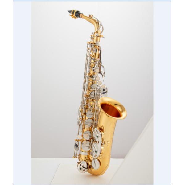 Musical instruments High F# Eb Key Golden Lacquer Alto Saxophone China Customized China Made Straight Saxophone