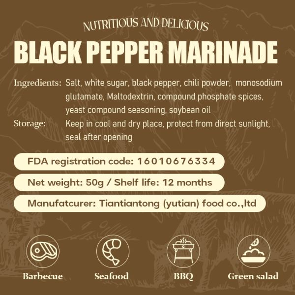 McSino High Quality Chinese Spices Unique Flavor Blended Dried Seasoning for BBQ Cooking Black Pepper Marinade