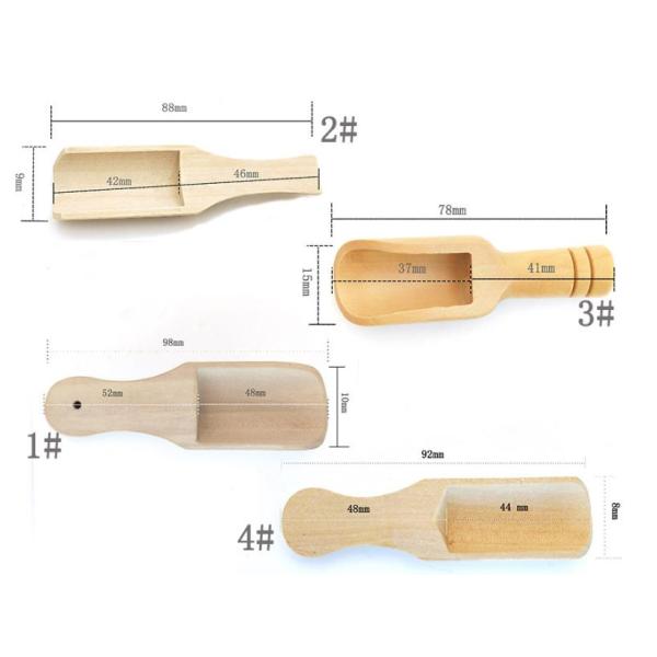 Traditional Mini Wooden Scoop Spoon Unpainted For Bath Salts