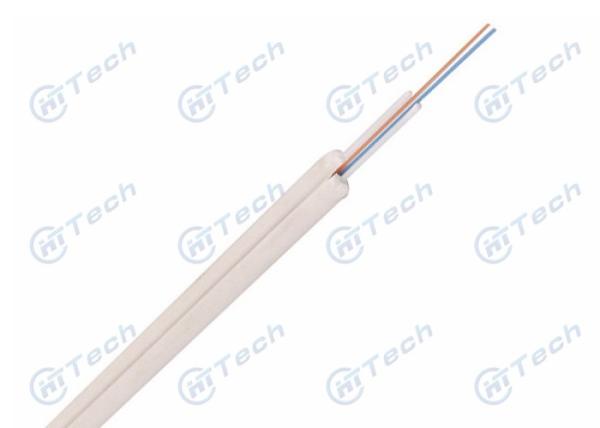 FTTH 1 2 4 Core Fiber Optic Drop Cable G657A1 Reinforced Plastic Strength