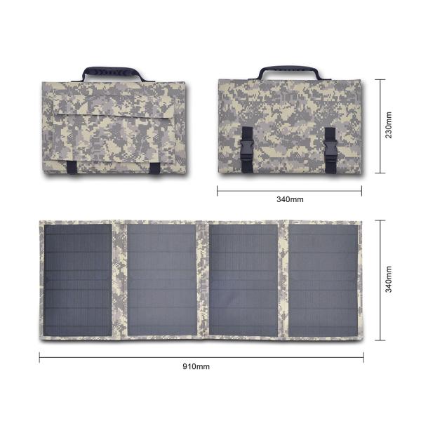 Foldable And Portable 50W Monocrystalline Solar Panel With USB Port Charging