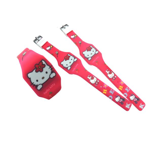 hello kitty cat animal Children's Electronic Silicone Watch LED Touch Cartoon Watch Promotion Custom Gift KT Cat Cartoon