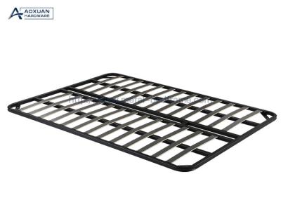 White 3 Rows Slat Bed Frame , 180cm King Size Metal Bed Frame With Metal Slats