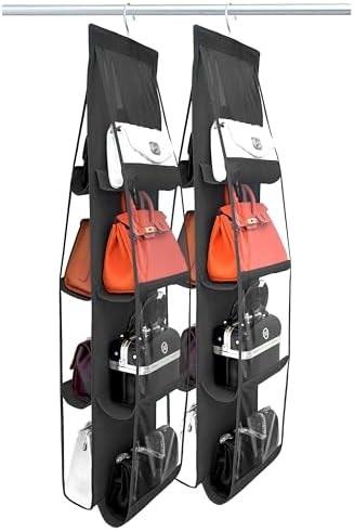 PURSE ORGANIZER - 2 PACK, PURSE HANGER、2024 MODEL、PURSE ORGANIZER FOR CLOSET、THICKEN METAL HOOKS,HAND BAG STORAGE