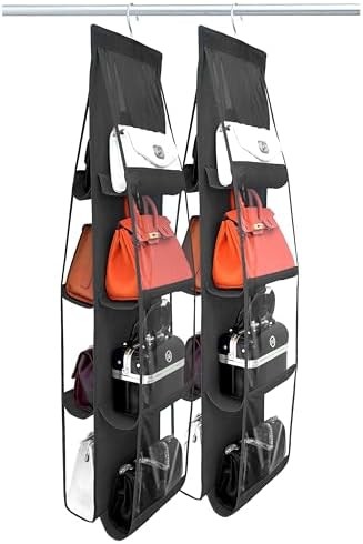 - 2 paquetes, colgador de bolso, modelo 2024, organizador de bolso para armario, ganchos de metal grueso, almacenaje de bolsa de mano.