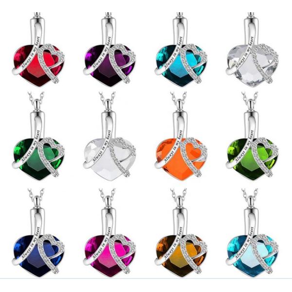 Stainless Steel Heart Locket Screw Necklace for Memorial Ashes Keepsake Pendant
