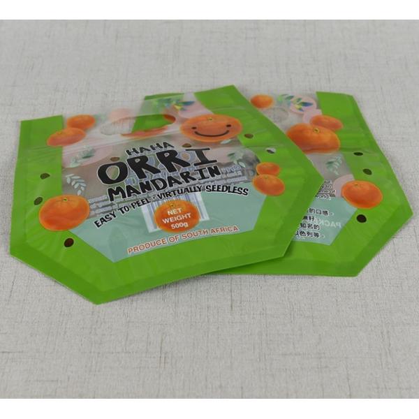 Customized Anti-Fog Fruit and Vegetable OPP Colorful Zipper Hanger Poly Bags with Gusset