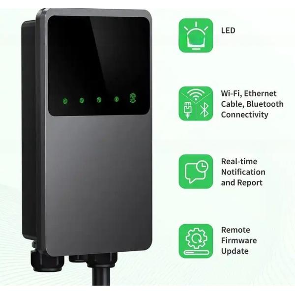 Floor-mounted 16 Amp 32 Amp Battery Powered EV Charger Charging Station With Ratractor