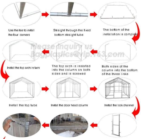 Agricultural Glass Green House for Commerical,Pop up Greenhouse Eco-friendly Fiberglass Poles Overlong Cover 98x49x53