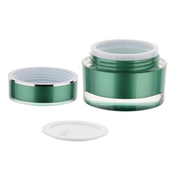Mini Portable Cosmetic Cream Jar Containers 10g Green Plastic Acrylic Face Cream Jar
